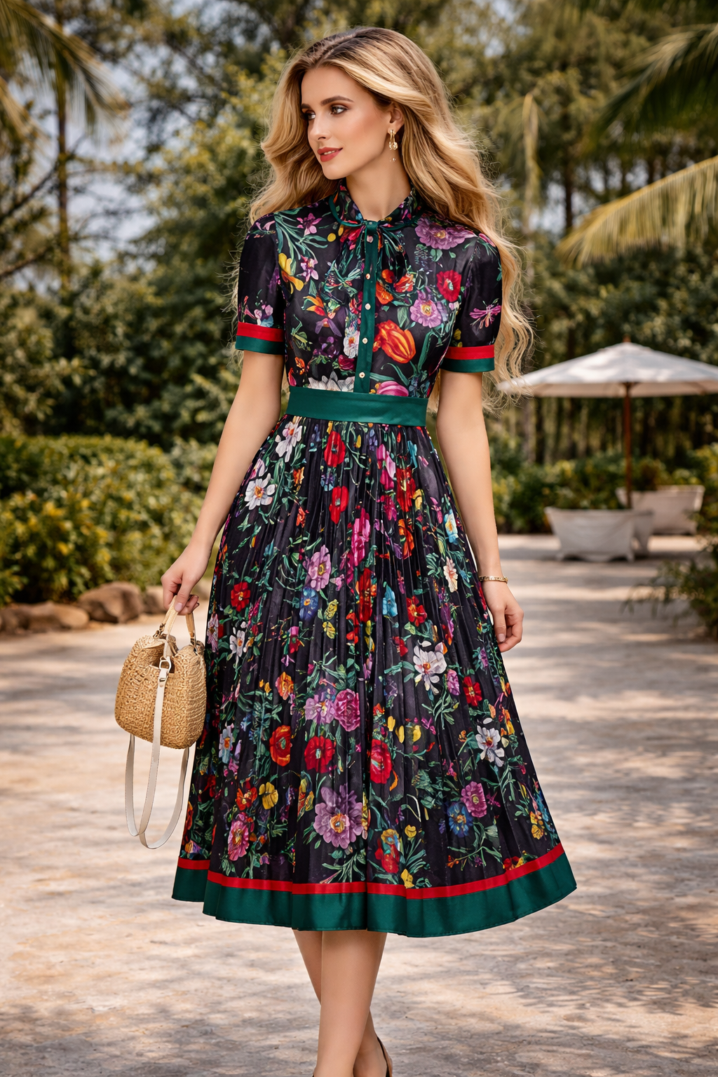 Dámské šaty Black Botanical Garden Maxi SS26