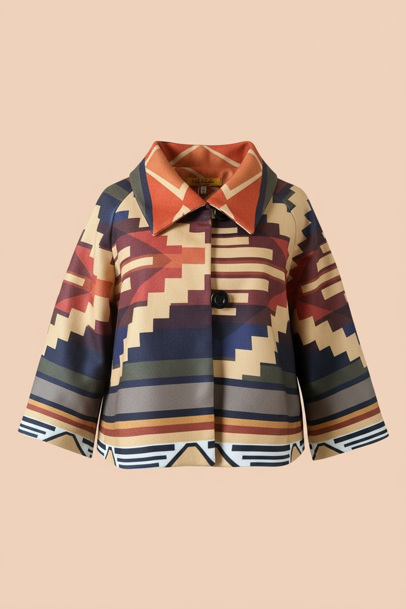 Късо шарено палтенце Bolero New Mexico