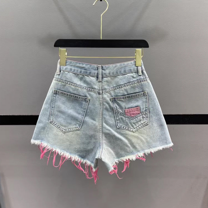 Γυναικείο κοντό παντελόνι Pink Ripped SS26