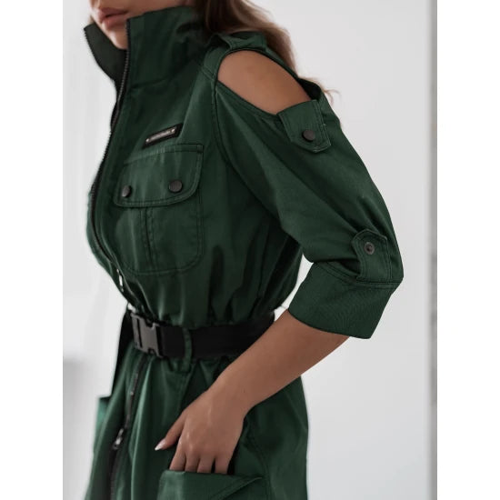 Дълга рокля с колан Savana Emerald