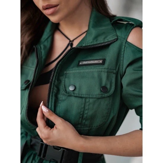 Дълга рокля с колан Savana Emerald
