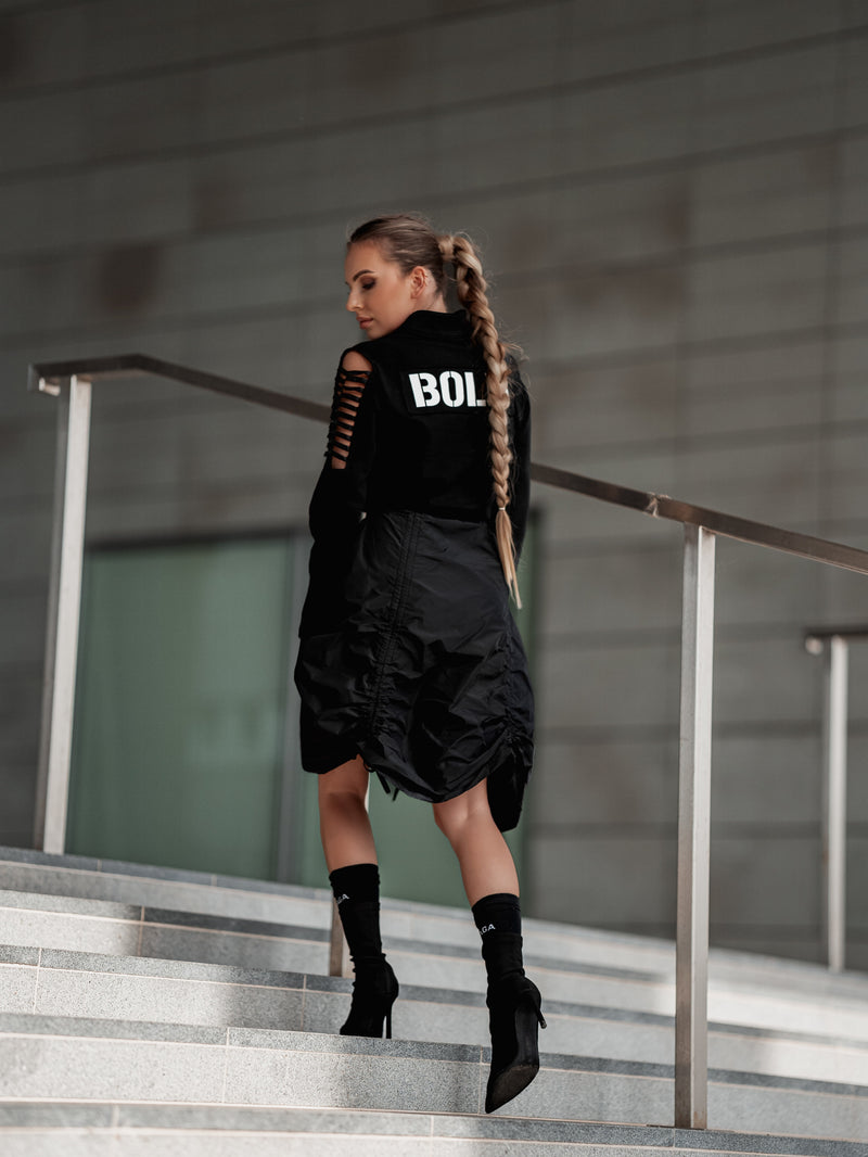Черна рокля с връзки BOLD Fall-Winter
