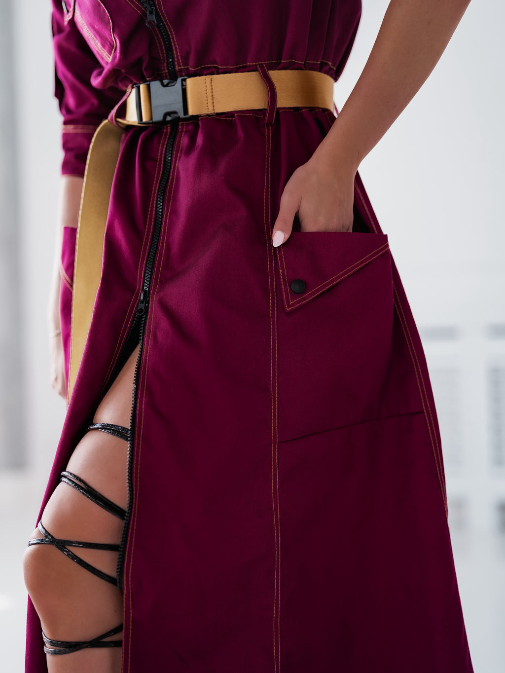 Дълга рокля с колан Savana Ruby