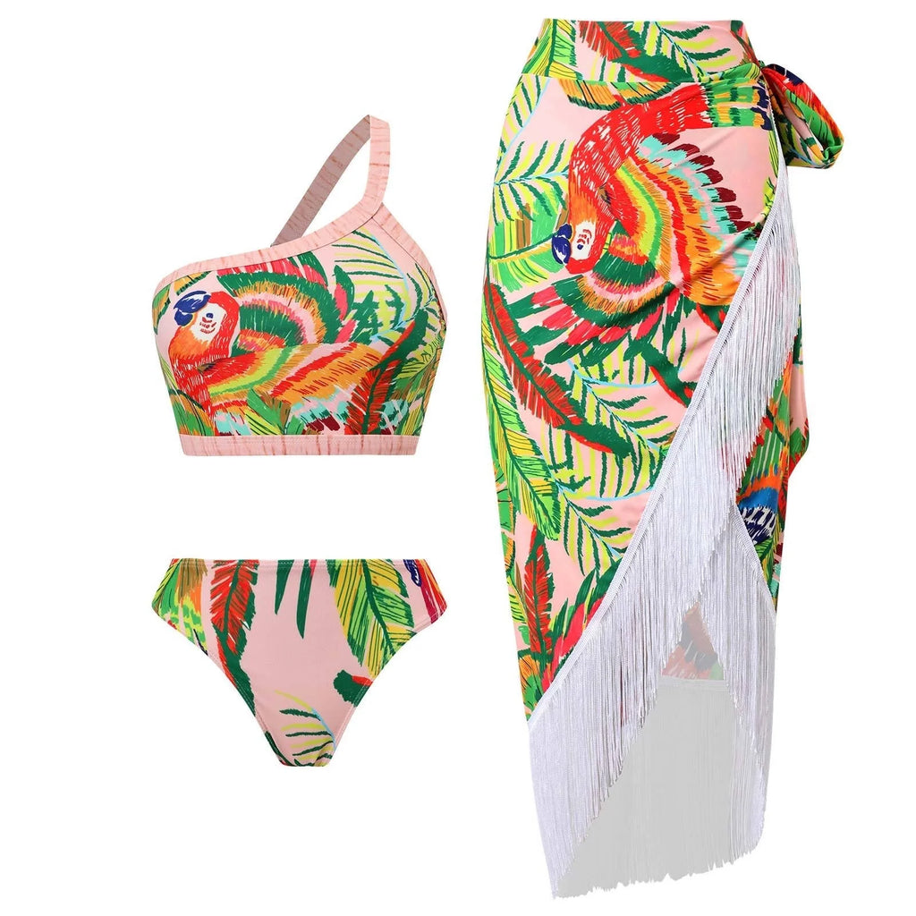 Damski strój kąpielowy + plażowa spódnica PARROT SS26